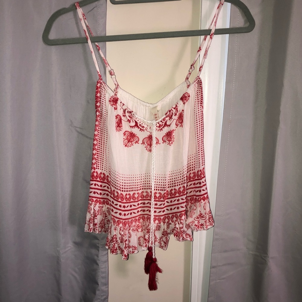 Red Pattern Tassle Tank